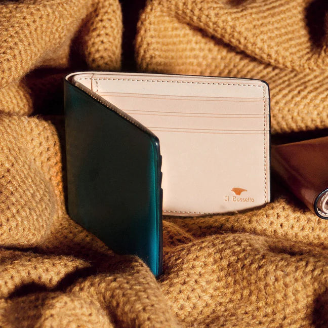 Il Bussetto’s Dollar Sized Leather Wallet — its combination of a timeless design, rich leather and reasonable pricing won us over.